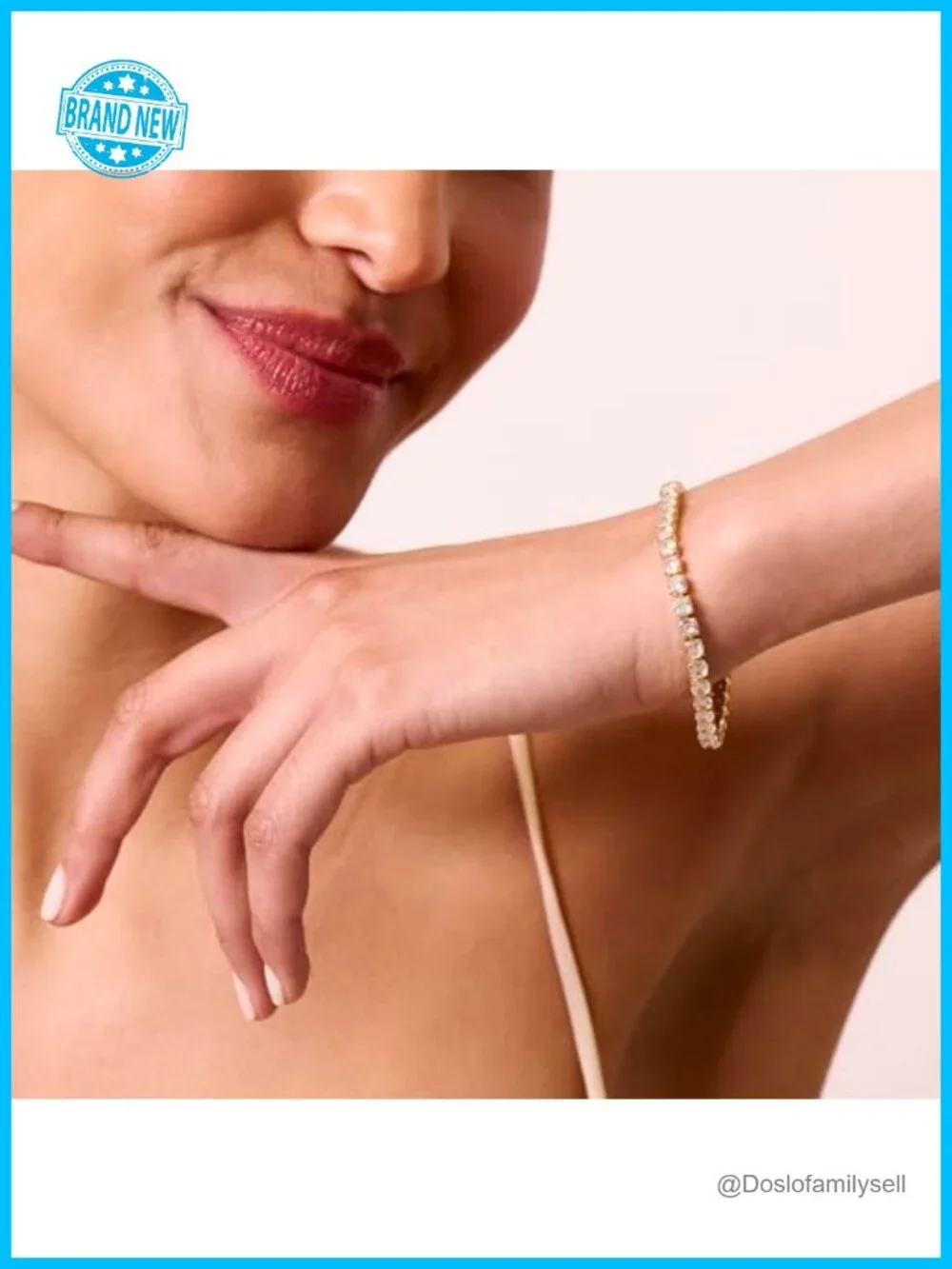 14k Gold Plated Tennis Chain Bracelet, Stackable Everyday Jewelry,